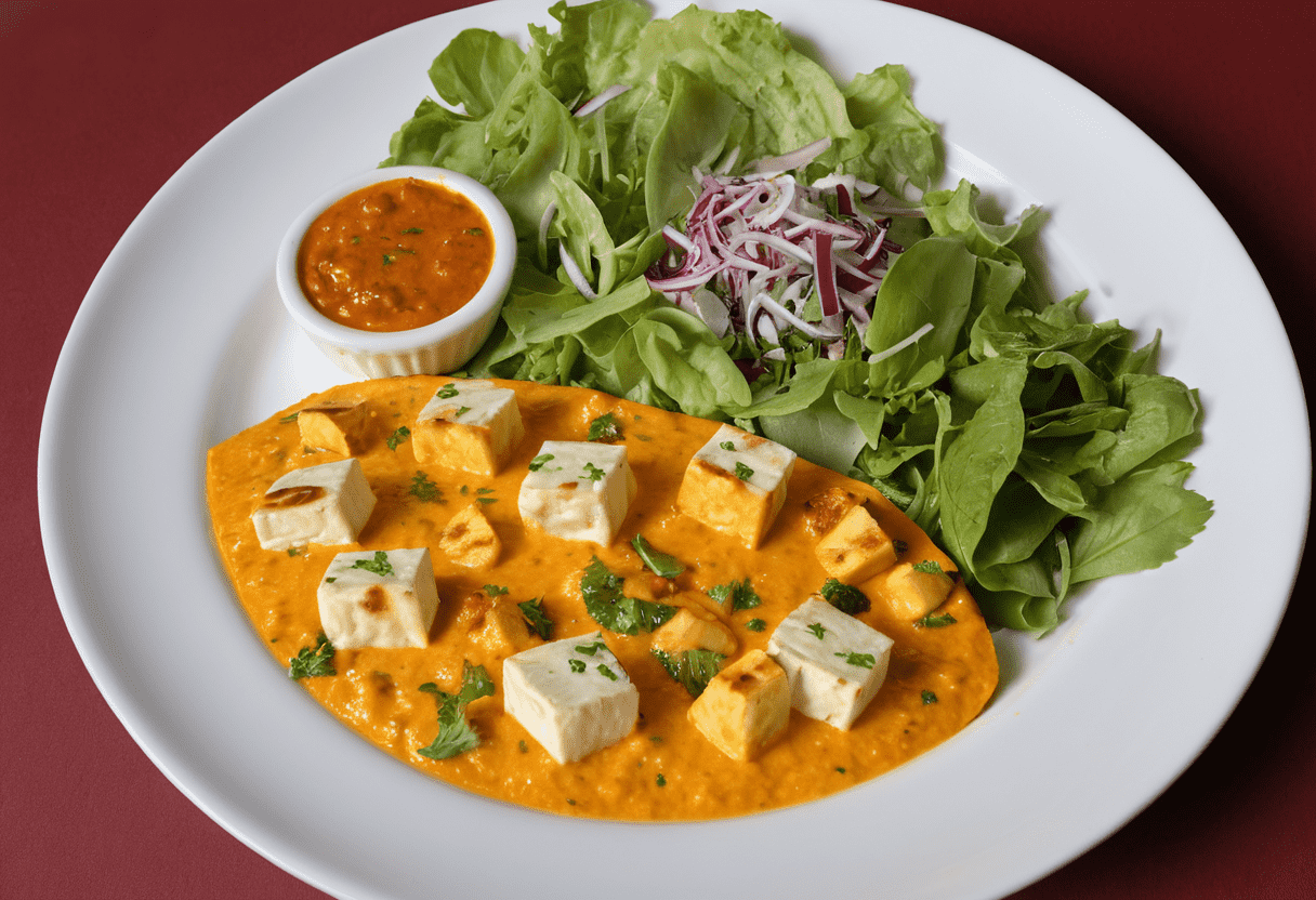 Shahi paneer with salad